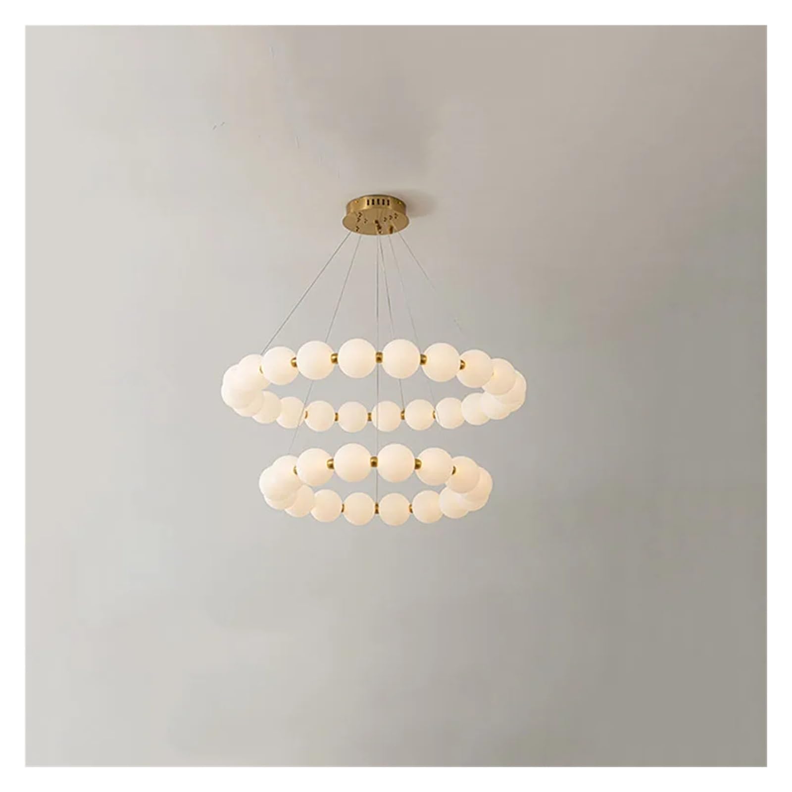 MESOVFCA Nordic Round Ring LED Ceiling Chandelier Acrylic Gold Living Room Pendant Lighting Bedroom Decor Fixture,for Various Spaces
