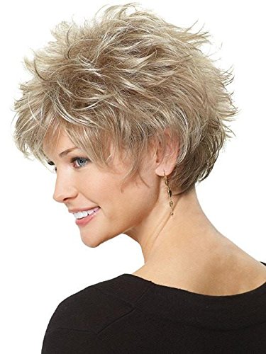 Perk Avg Cap Wig Color G14+ Almond Mist - Gabor Wigs Short Textured Layers Spiky Personal Fit Capless Wide Stretch Thinner Lace