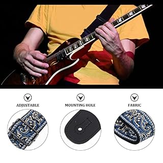 Vaguelly Sangle de Guitare Réglable Style Bohême Large Bandoulière de Guitare Sangle Ukulélé Médiators Sangle de Cou… - Les Beatles, Paul McCartney, John Lennon, RIngo Starr, George Harrison Vaguelly Sangle de Guitare Réglable Style Bohême Large Bandoulière de Guitare Sangle Ukulélé Médiators Sangle de Cou… – Image 6