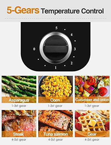 D/N Sandwichmaker 3 in 1(Waffeleisen, Sandwichtoaster, Kontaktgrill), 1200W & 5-Gang-Temperaturregelung mit 3 Abnehmbare… – Bild 3