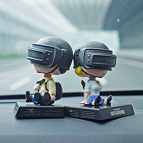 Image of Awestuffs Phone Holder Bobblehead Action Figure for Car Dashboard, Office Desk & Study Table (Pack of 1) (PUBG Couple)