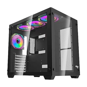 Gabinete Gamer Aigo Darkflash C285, ARGB, Mid-Tower, Lateral de Vidro, Com 4 Fans, Preto, C285-BK-4F