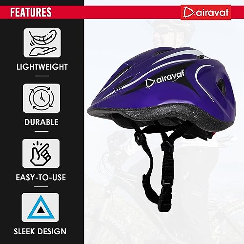 Image of Airavat Kids Cycling Helmet, 7503 Kids Bike Helmet Adjustable Safety Lightweight Children Bicycle Helmet for Kids Skating Cycling Scooter Boys and Girls Bicycle Helmets (Purple)