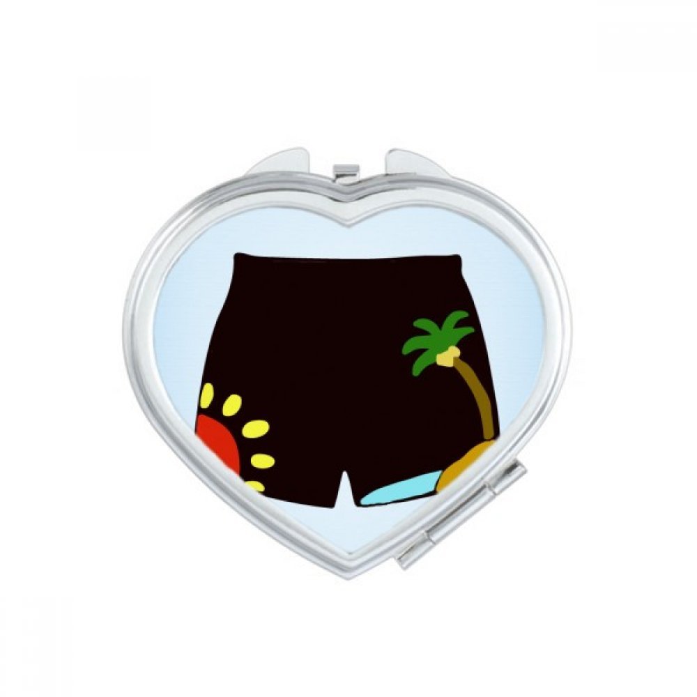 Miroir de maquillage compact portable mignon avec motif coeur multicolore
