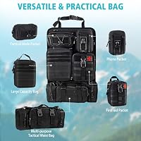Refein Taktische Autositz Organizer, Rückenlehnenschutz mit 5 Abnehmbare Molle Tasche für Camping Auto Organizer Rücksitz Wasserdicht für LKW Ford Jeep SUV Zubehör (Schwarz 2) – Ansicht 4