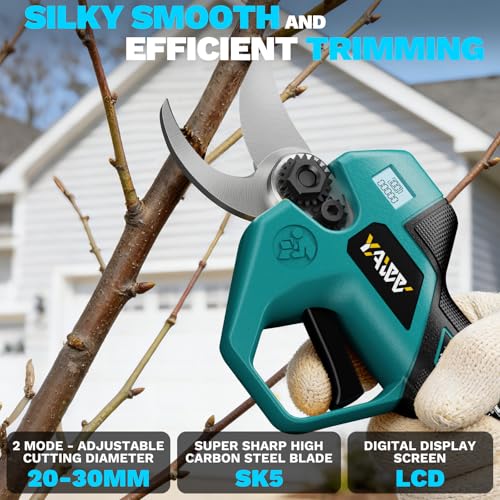 Image of Brushless Electric Pruning Shears for Makita Battery, Portable Cordless Pruning Shears with LCD Display&SK5 Blades, Adjustable Cutting Diameter 0.8-1.2 Inch for Gardening Tree Pruning(NO Battery)