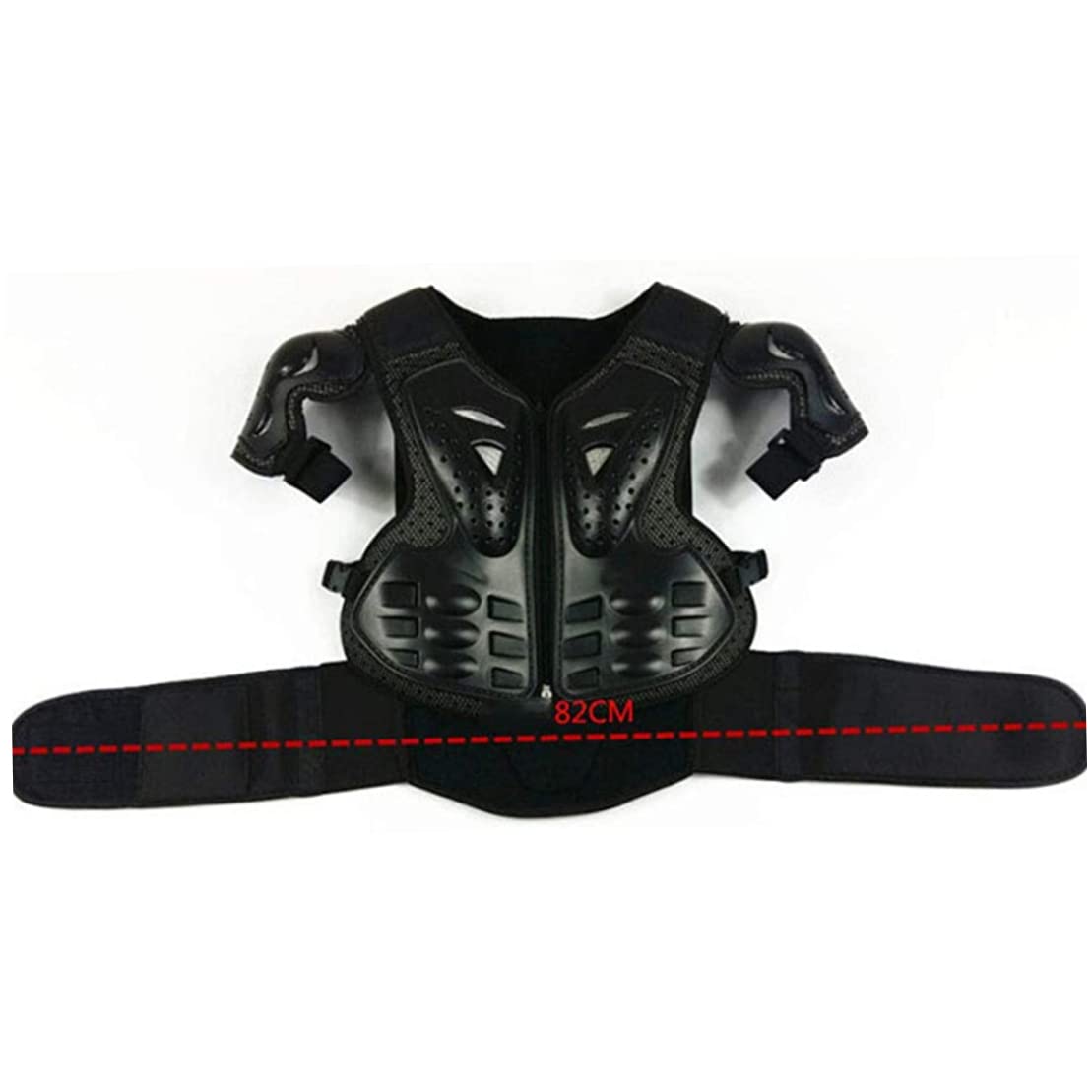 Gilet de Protection pour Moto pour Enfants de 5 à 13 Ans, Gilet de Protection pour Motocross, Veste de Protection pour Moto avec genouillère et coudière, équipement de Motocross (Noir)