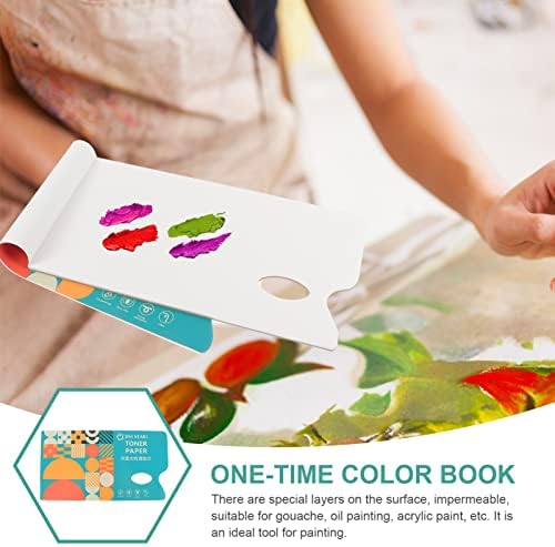 Wakauto 2pcs Palette Painting Pad Color Mixing Paper A4 Disposable Tear- Off Paint Paper with Thumb Hole for Oil Paint Acrylics Gouache Watercolor