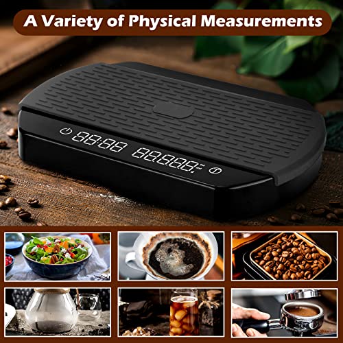Digital Coffee Scale With Timer, Espresso Scale Led Hidden Screen Usb Rechargeable Digital Kitchen Scales, 3Kg/0.1G High Precision Food Scale Electronic Cooking Scale For Coffee Home Baking #TOP6