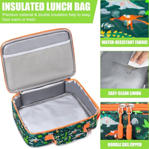 Fimibuke Kids Bento Lunch Box with 4 Compartments, Insulated lunch Bag, Stainless Steel Insulated Water Bottle, Ice Pack & Utensils Set, Birthday Gifts for Ages 3-12 Back to School Toddler Girls Boys