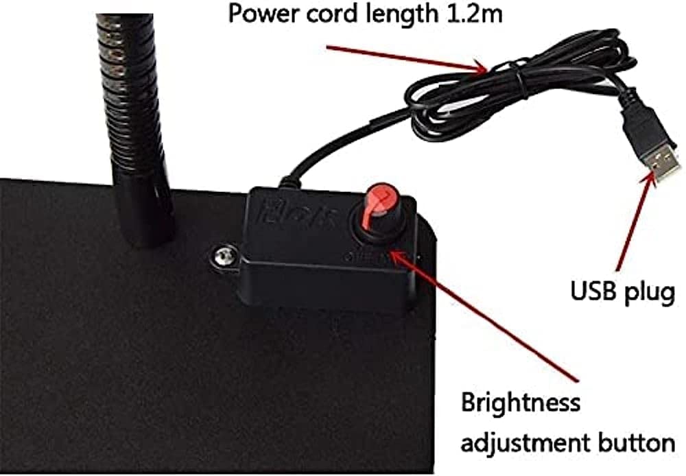 Lupas, Lámpara de Aumento LED de Escritorio Brillo Ajustable Manguera de Curva Flexible Mantenimiento Lectura Iluminación Lupa/5* Vision