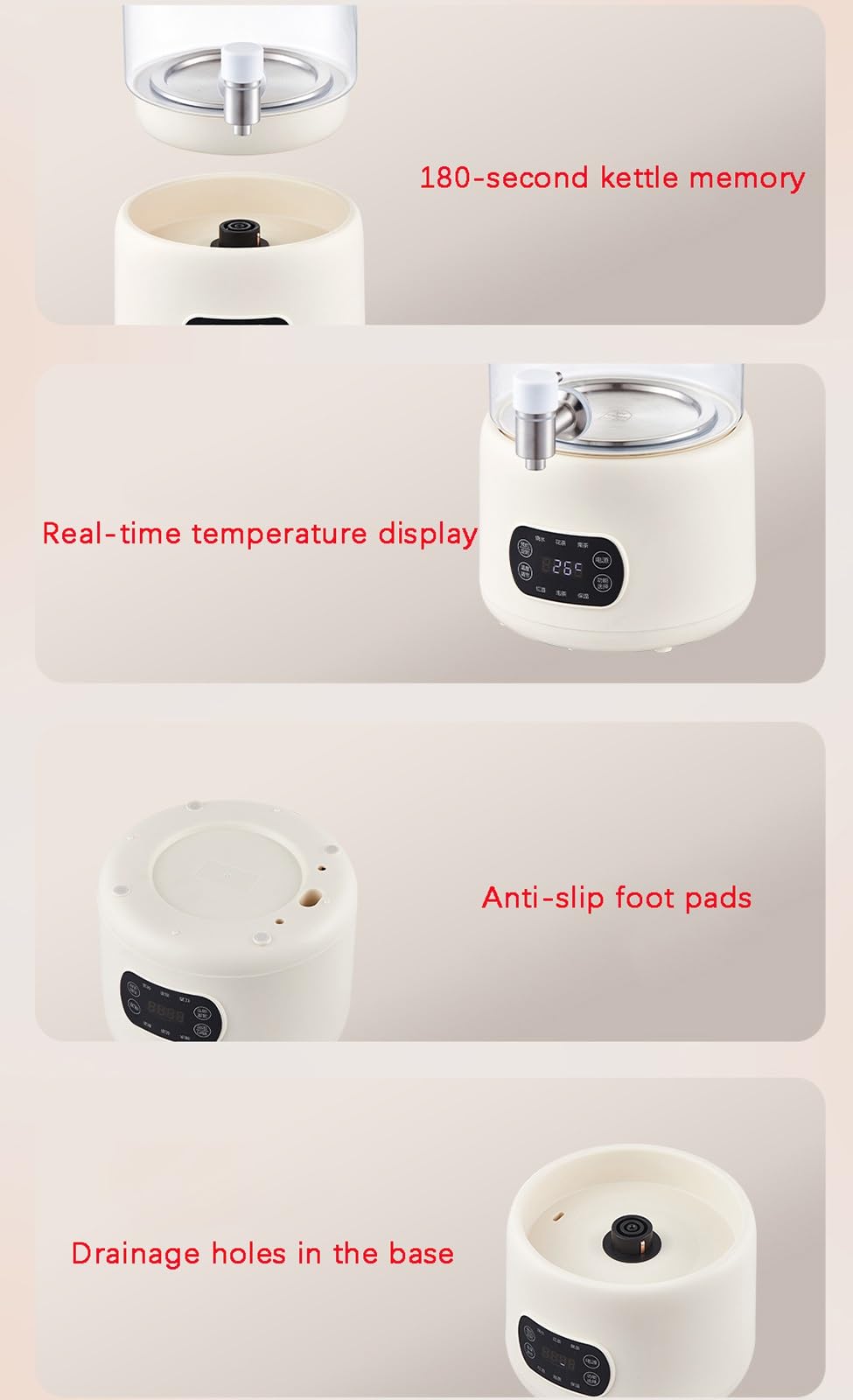 Hervidor eléctrico vidrio 3 l pantalla táctil, temperatura ajustable 40 a 90 °C, tetera hierbas borosilicato alto rendimiento retención calor 24 horas e infusor desmontable.