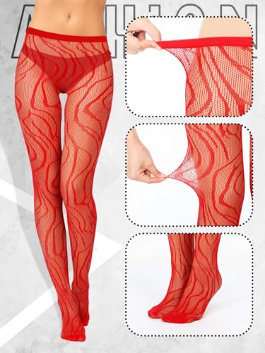 Image of Bencailor Women Fishnet Stocking Tight Legging Stripes Floral Cobweb Tight Stockings Small Hole High Pantyhose Lace