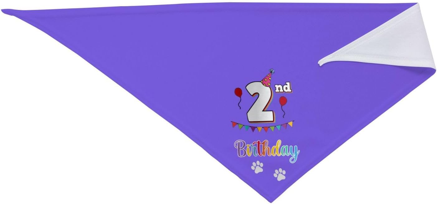 2nd Birthday Dog Bandana,Dog Birthday Party Supplies,Dog Puppy Birthday Bandana,Pet Dog Lover Gifts Happy Birthday (Purple) image 4