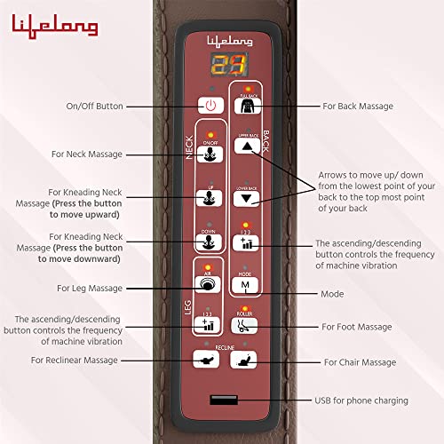 Image of Lifelong LLM558 Full Body Massage Chair with Recliner and powerful 3D Back, Leg and Foot Rollers for Massage for Home| Massage chair for Full Body Relaxation at Home (1 Year Warranty), Brown