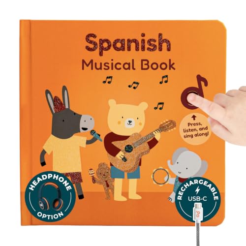 Image of Cali's Books Spanish Book for Toddlers 1-3 - Musical Books for Kids, Interactive Baby Sound Book, Educational Song Learning Toys, Bilingual Music Toy for Babies, Libros para ninos en Espanol