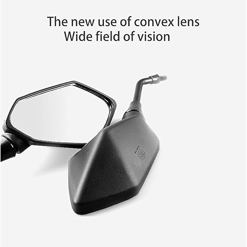 Miniatura 5 de Espejos retrovisores para motocicleta, espejo lateral de 0.315 pulgadas, 0.394 pulgadas, 0.394 pulgadas, abrazadera de montaje de barra compatible