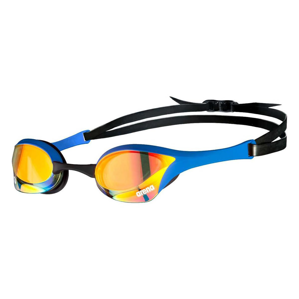 ARENA Occhiali da nuoto unisex da uomo e donna, Cobra Ultra Swipe Mirror, colore: blu, articolo: -370 giallo rame / blu – per interni