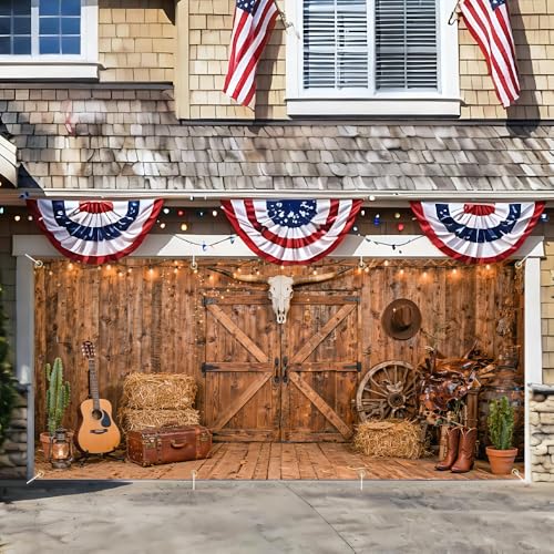 Image of 6 x 13 ft Garage Door Cover Rustic Barn Western Backdrop