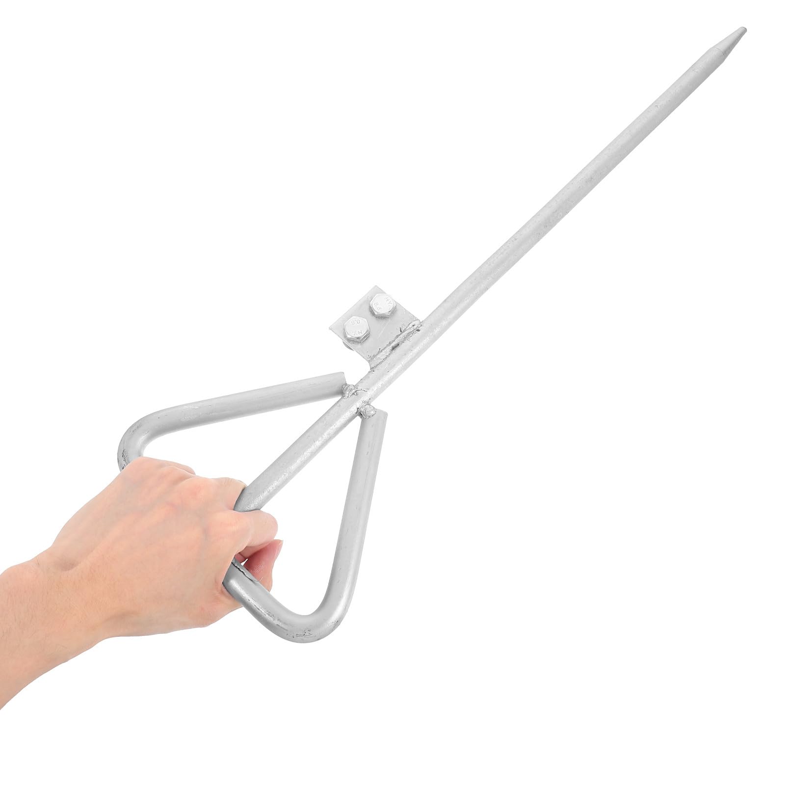 Abaodam Picchetto per Messa Terra in Ferro Zincato Argento, Asta di Terra Versatile e Sicura per Elettrodomestici e Progetti Esterni, Uso Domestico Garantito