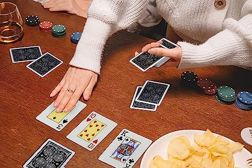 Image of FOLA MOOLYAVAAN Product Black Box Plastic Playing Cards, Bridge Size, Regular Index, (Pack of 1)