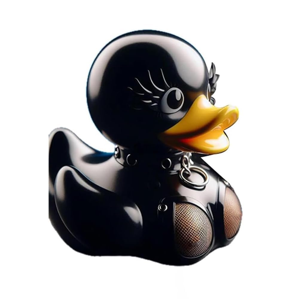 Unique Dark Rubber Duck, Punk Duck,Goth Satanic Duck, Rock Duck,Lady Valentina Duck, Goth Girl Duck, Dance Duck Bath Toy, Great for Halloween Christmas Home Decor Displays and Gifts