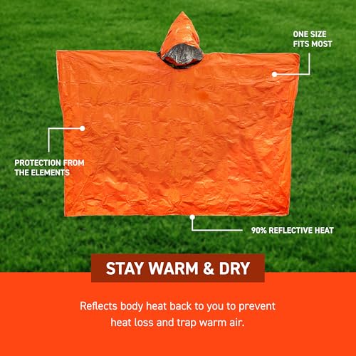 Image of Sol Survive Outdoors Longer S.O.L. Heat Reflective Waterproof Poncho (3 Pack)