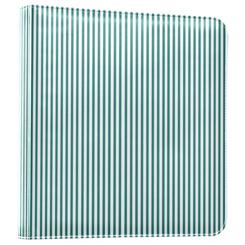 Álbum de Fotos Adhesivo DIY Scrapbook Album Rayas Blancas Aqua, Encuadernación de 3 Anillos, 40 Páginas, 8x10 miniatura 1