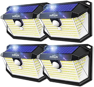Solar Security Lights Outdoor Super Bright Wireless 178 LED Solar Wall Lights 270° Wide Angle Solar Motion Sensor Lights IP65 Waterproof Outside Solar Powered Flood Lighting for Fence Garden [4 Pack]