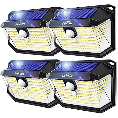 Solar Security Lights Outdoor Super Bright Wireless 178 LED Solar Wall Lights 270° Wide Angle Solar Motion Sensor Lights IP65 Waterproof Outside Solar Powered Flood Lighting for Fence Garden [4 Pack] Cover