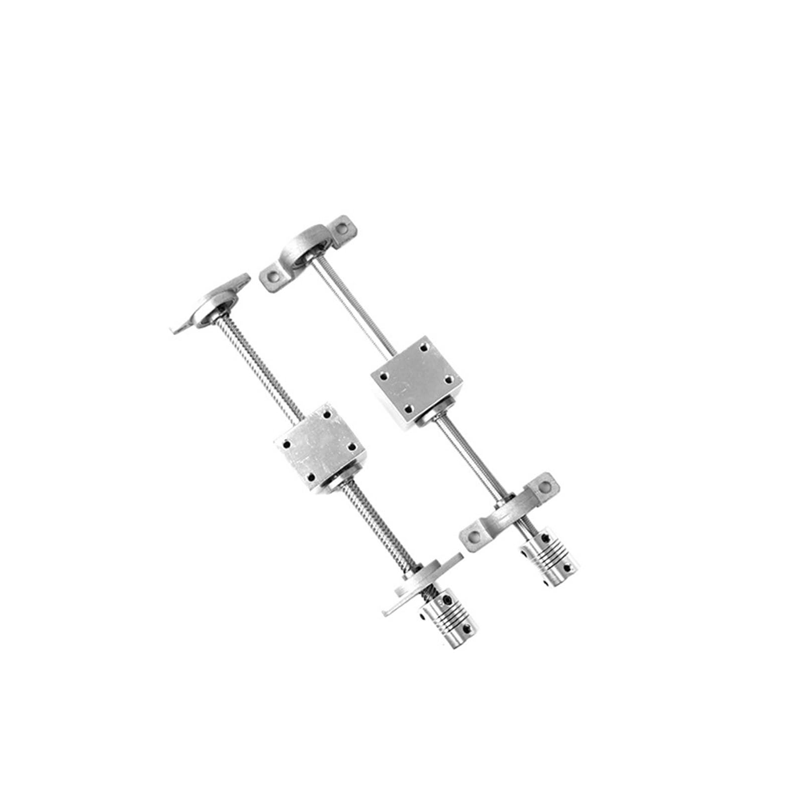 Metal Ball Screw nut end Processing T12 Lead Screw Set Lead 4mm 100mm-600mm+Brass Nut+Coupling+2pcs KP001 Support Block(300mm)