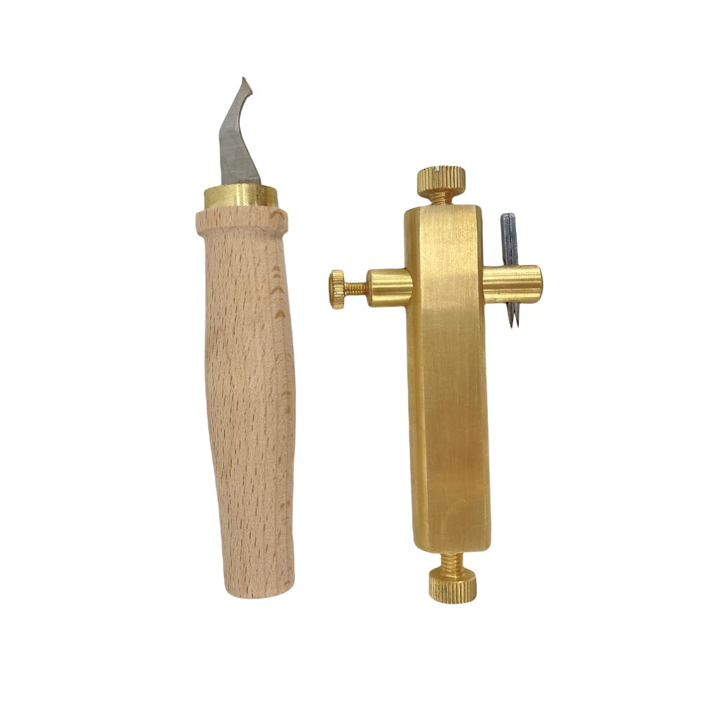 Yinfente 1 ensemble d'outils de purfling en laiton incrustés de rainures incrustées de couteau de luthier pour la fabrication de violon, alto