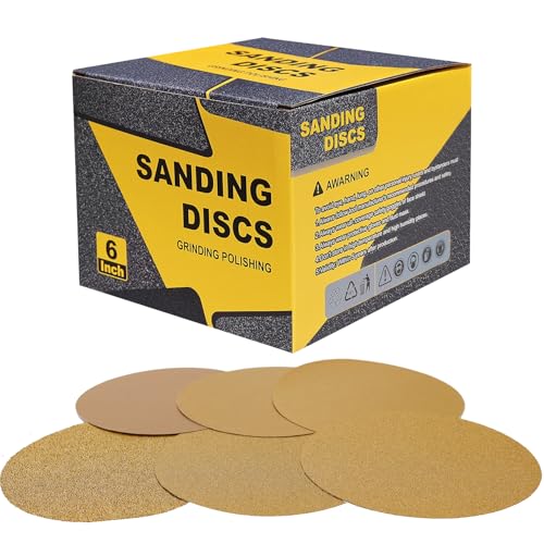 100 PCS 6 Inch PSA Sanding Discs -40 80 120 180 220 320 400 600 Grit- 6 Self Adhesive Stickyback Sandpaper Discs for DA Sander Sand Automotive Car Paint Woodworking Wood Metal