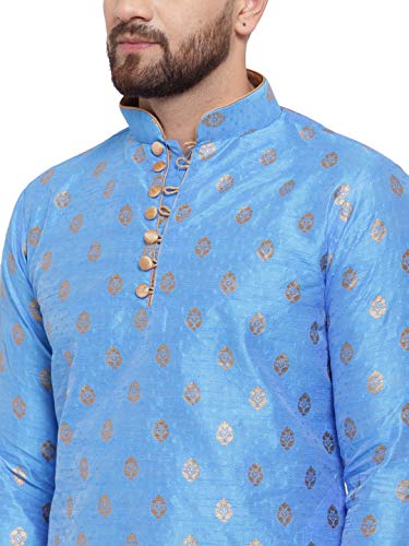 Image of Larwa Men's Cotton Silk Kurta And Salwar Dhoti Set