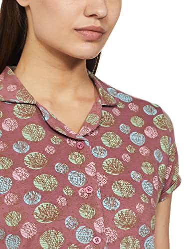 Image of Clovia Women's Cotton Casual Regular Pajama Set (LS0094A15XL Pink XL)