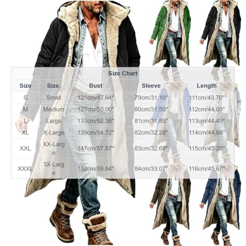 TERGHTP Men’s Sherpa Lined Puffer Jacket Fleece Hooded Zip Up Winter Coat - image 4