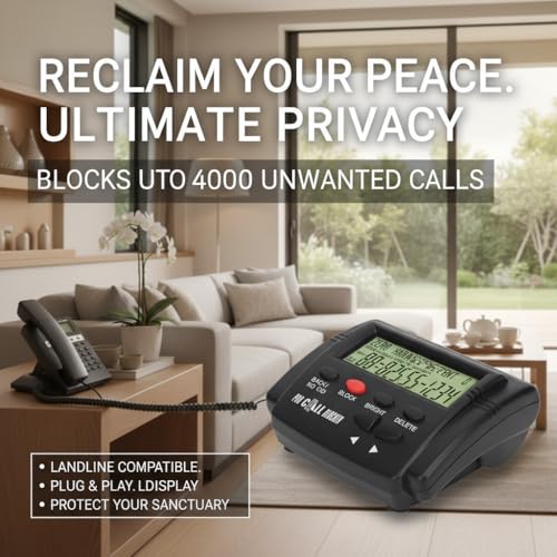 Bloqueur d'appels fixes anti-harcèlement avec écran LCD de 4000 groupes