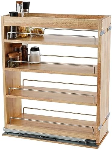 DINDON Pull Out Spice Rack Organizer for Cabinet, (5″W x 21.9″D x 25.2″H) Multi-Use Soild Wood Pull Out Cabinet Organizer Slide Out Shelf Sliding Base Cabinet Storage for Kitchen, Pantry Organization DINDON Pull Out Spice Rack Organizer for Cabinet, (5″W x 21.9″D x 25.2″H) Multi-Use Soild Wood Pull Out Cabinet Organizer Slide Out Shelf Sliding Base Cabinet Storage for Kitchen, Pantry Organization