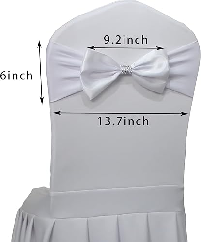 Miniatura 2 de Paquete de 12 bandas elásticas de elastano para silla romántica, bodas, fiestas, cumpleaños, recepción, hotel, banquete, decoración de sillas