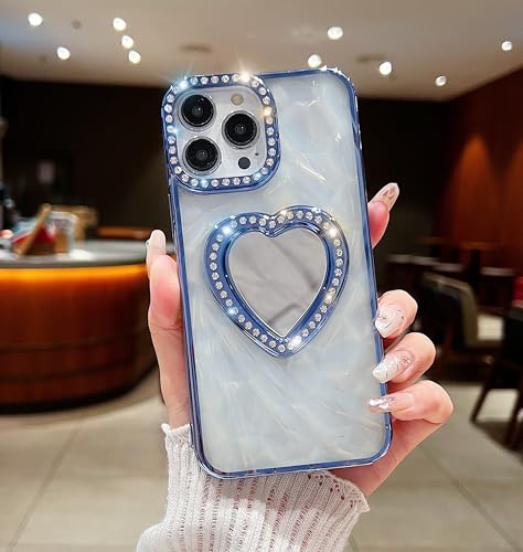 Étui anti-chute de téléphone de luxe cœur bleu pour iPhone 12 Pro Max antichoc