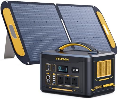 VTOMAN Jump 1500X Portable Power Station with 110W Solar Panel - ...