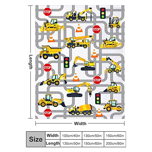 Esconal Construction Truck Blanket For Toddler Boys Kids Flannel Cars Blankets And Throws For Adults Bedding Sofa Gifts 50"X40" #TOP1