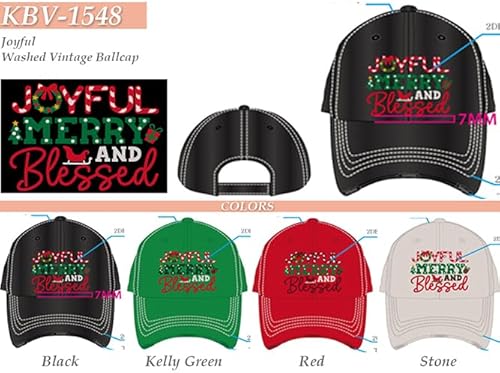 Miniatura 4 de ScarvesMe Gorra de béisbol con puntada desgastada para mujer, diseño vintage de Oh Deer Christmas