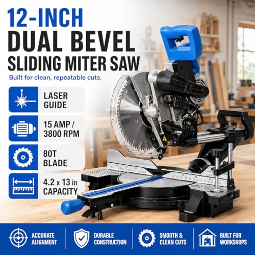 Diggtek 12-Inch Dual Bevel Sliding Miter Saw