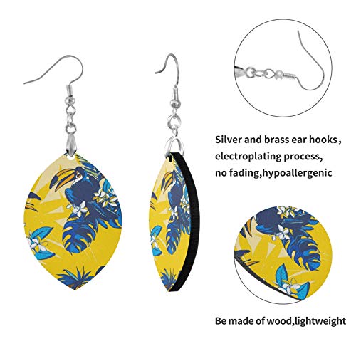 Otvee Drop Earrings For Women Teen Girls Tropical Monstera Palm Leaves Dangle Earrings Silver Plated Brass Earrings #TOP2