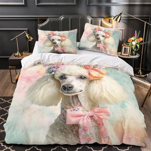 Housse de couette caniche super douce pour lit double - 2