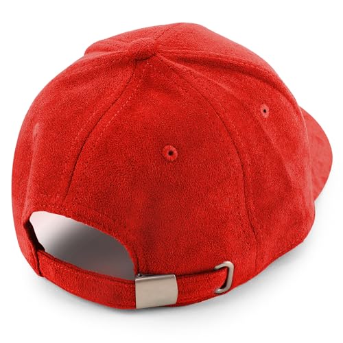 Image of Trendy Apparel Shop Plain Faux Suede Leather Adjustable Structured Baseball Cap