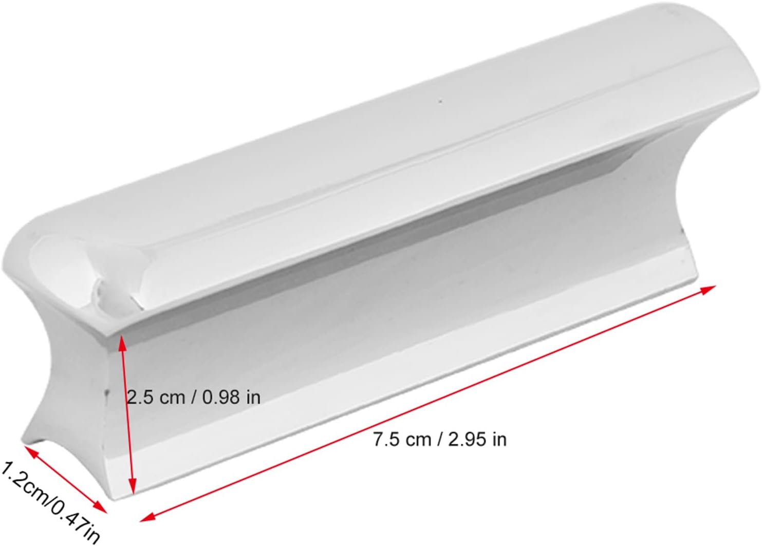 Guitar Slide, Stainless Steel Tone Bar, Solid Metal Guitar Slide Bar, Versatile Medium Guitar Slides for Bass, Ukulele, Banjo, 2.95 x 0.47 x 0.98in, Silver, 1Pcs