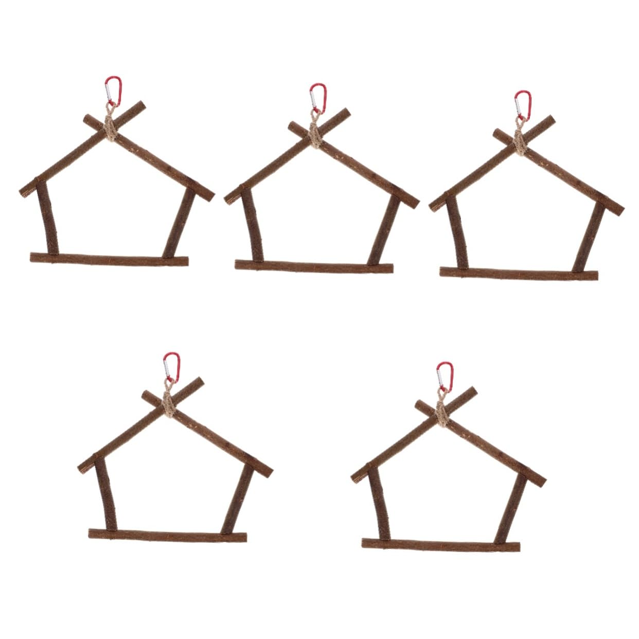 HANABASS 5pièces Perchoir Naturel pour Oiseaux Jouet De Forme De Maison pour Perruches Et Perroquets Accessoire De Cage Et
