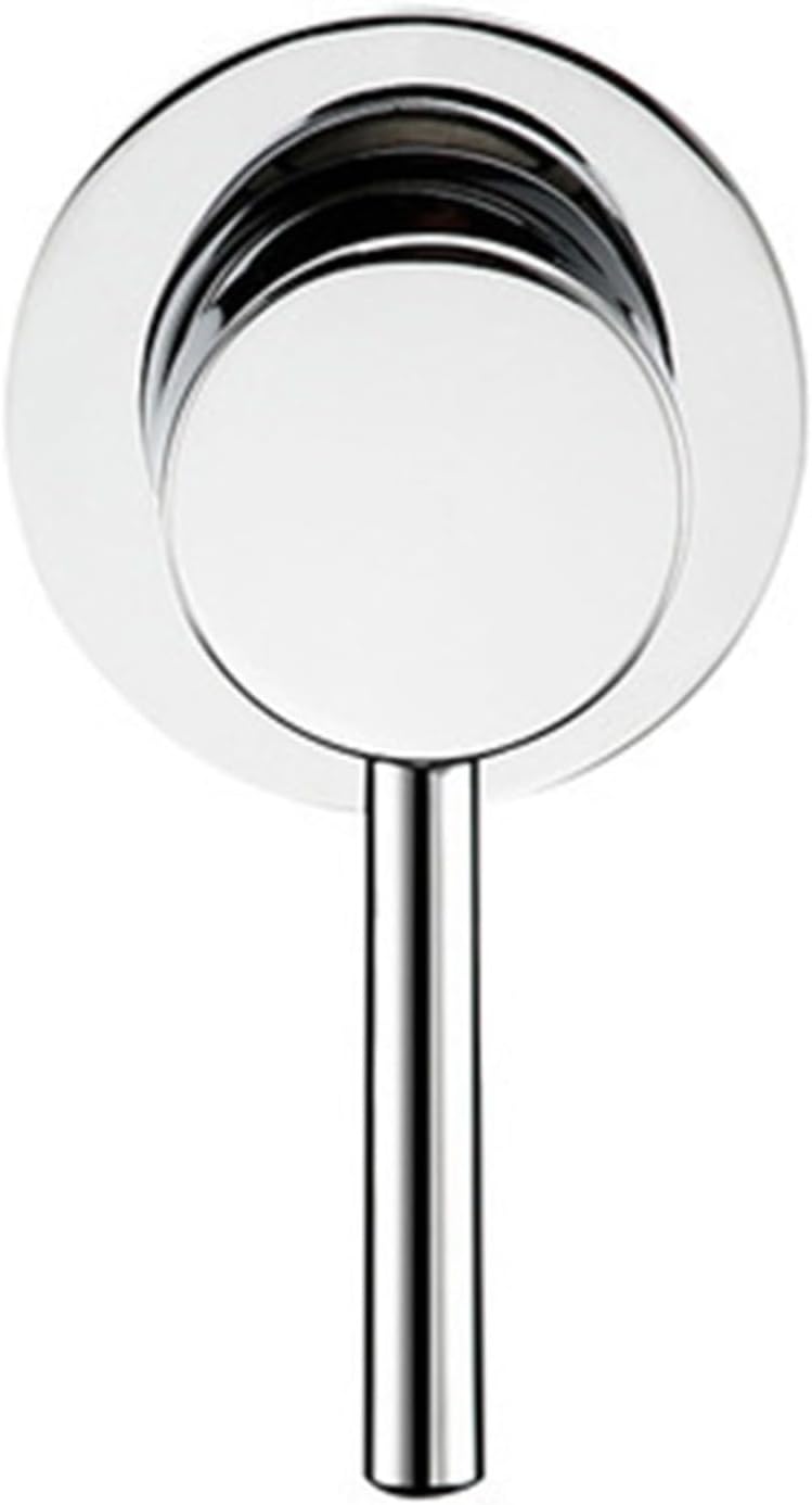 Chrome Wall-Mounted Single Lever Shower Valve Round Manual Mixer Tap for Bath & Shower Hidden Brass On/Off Control Modern Bathroom Fixture (Black)